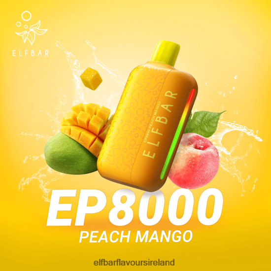 Elf Bar Box Of 10 Ireland - ELFBAR Disposable Vape New EP8000 Puffs 8X24RJ376 Peach Mango