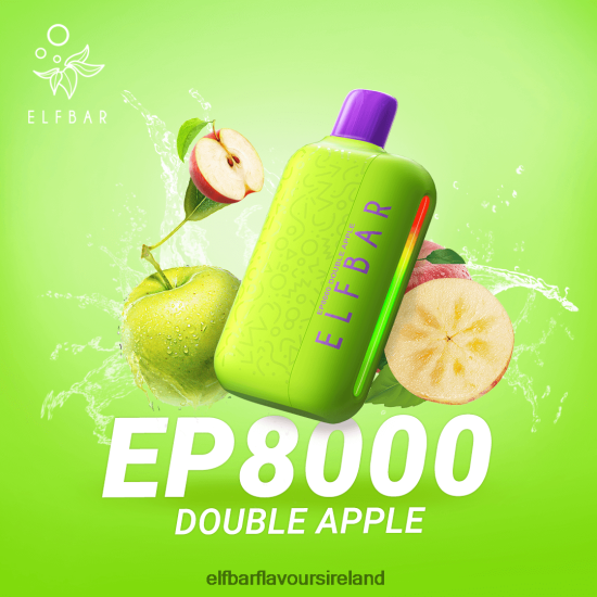 ELFBAR Ireland - ELFBAR Disposable Vape New EP8000 Puffs 8X24RJ374 Double Apple
