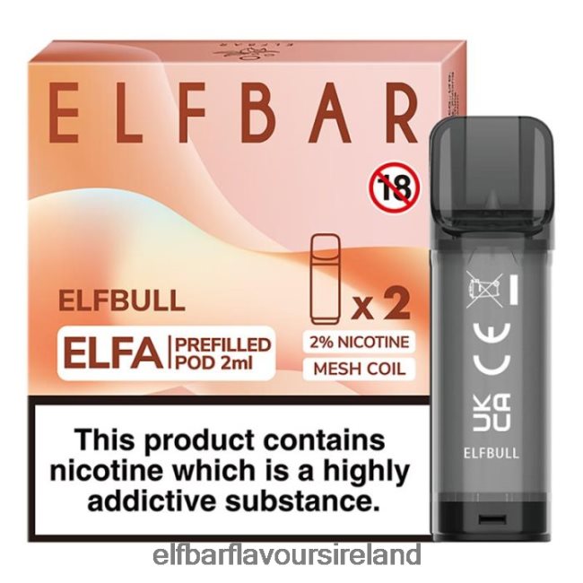 Elf Bar Juice 10Mg - ELFBAR Elfa Pre-Filled Pod - 2ml - 20mg (2 Pack) 8X24RJ128 Elf Bull