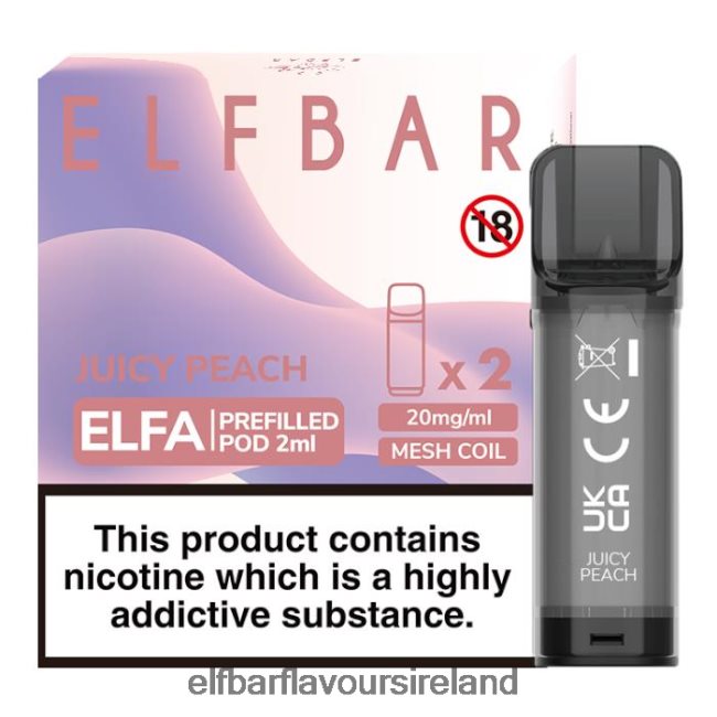 ELFBAR Bc5000 Ireland - ELFBAR Elfa Pre-Filled Pod - 2ml - 20mg (2 Pack) 8X24RJ125 Juicy Peach